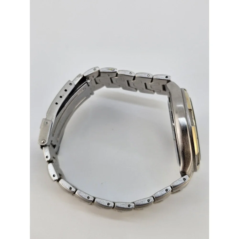 Men's Analog Watch 38MM‎ Gray Dial Date Two Tone Bracelet Band 6.5